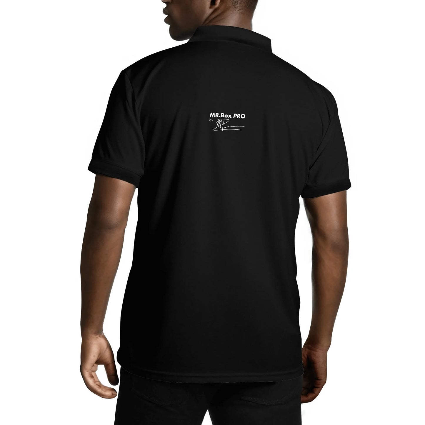 Double Side Printing-Man Black Polo Shirt