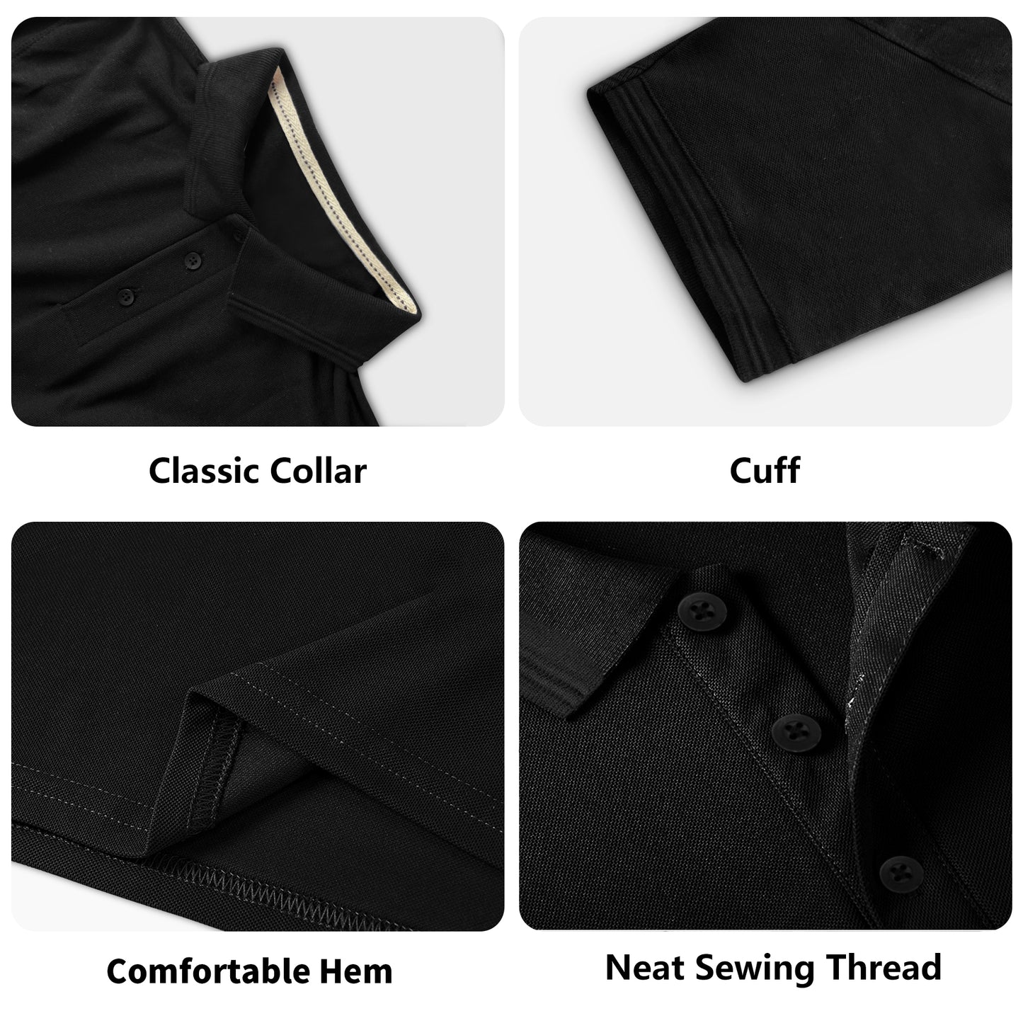 Double Side Printing-Man Black Polo Shirt